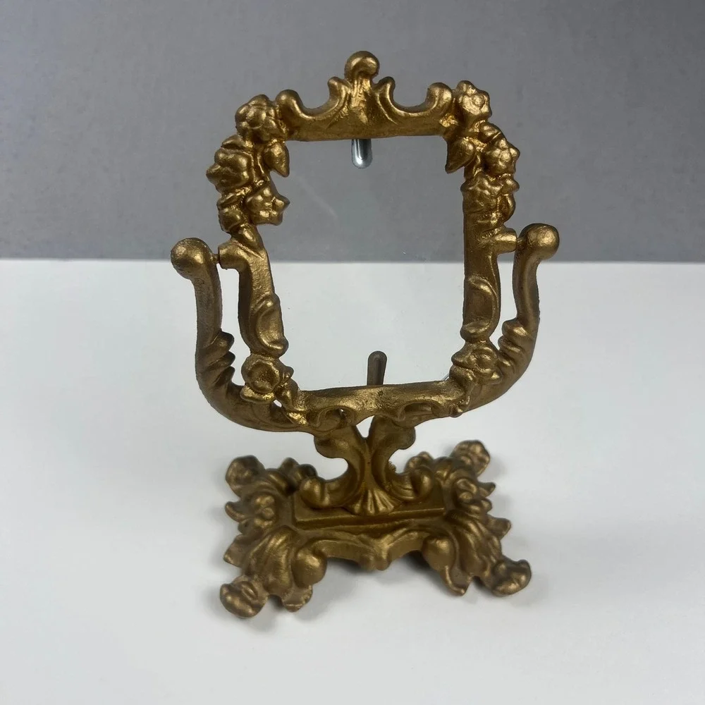 Iron Art JM62 Swivel Picture Frame Gold Ornate Rococo Vintage Decor Antique Vibe